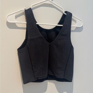 lululemon athletica Black Ribbed Crop Top